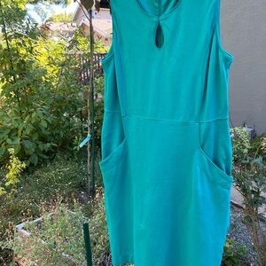 Lands' End Teal Midi Dress